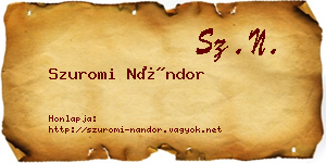 Szuromi Nándor névjegykártya