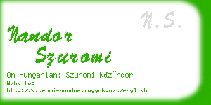 nandor szuromi business card